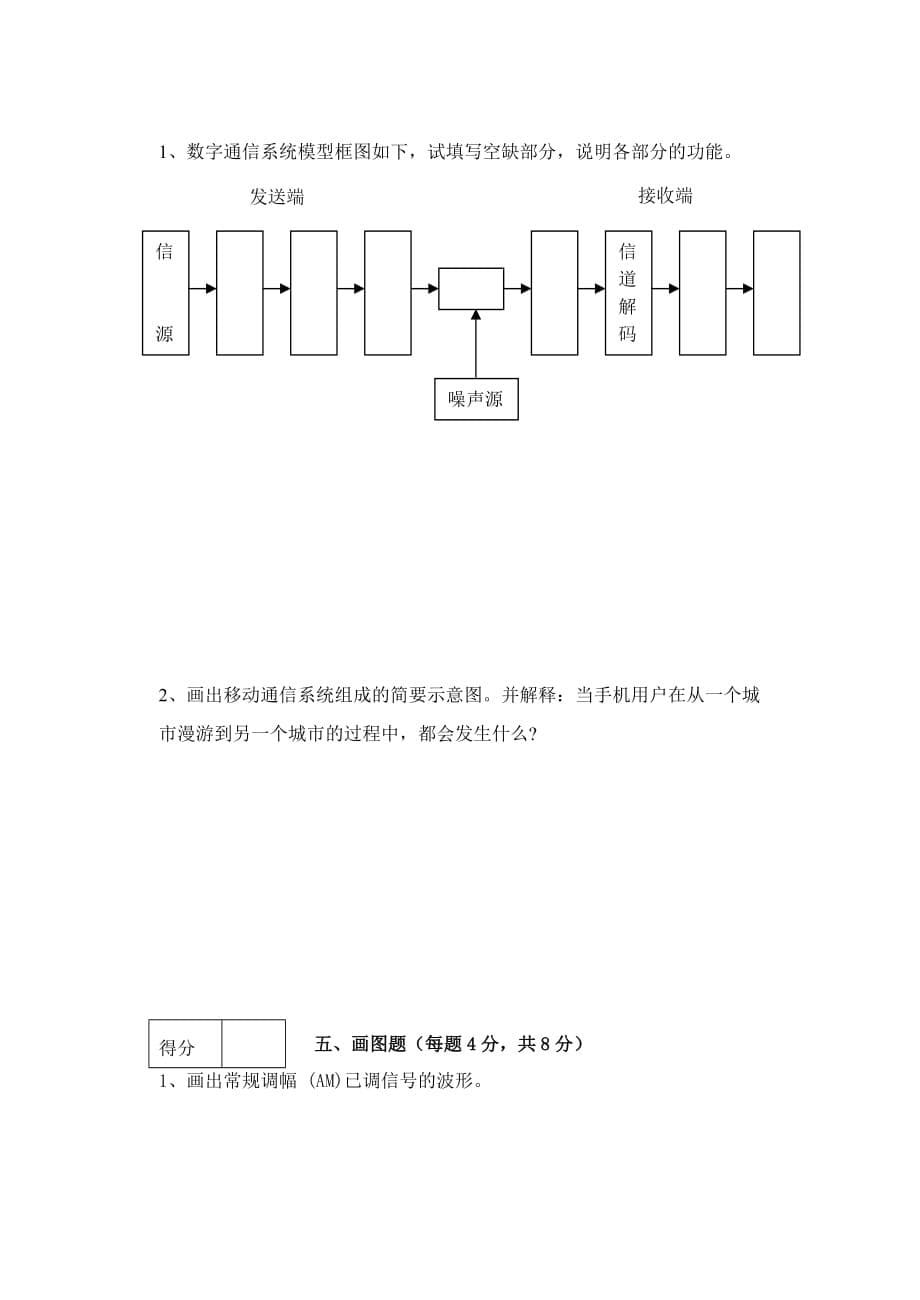 (通信企业管理)通信系统期终考试试题精品_第5页