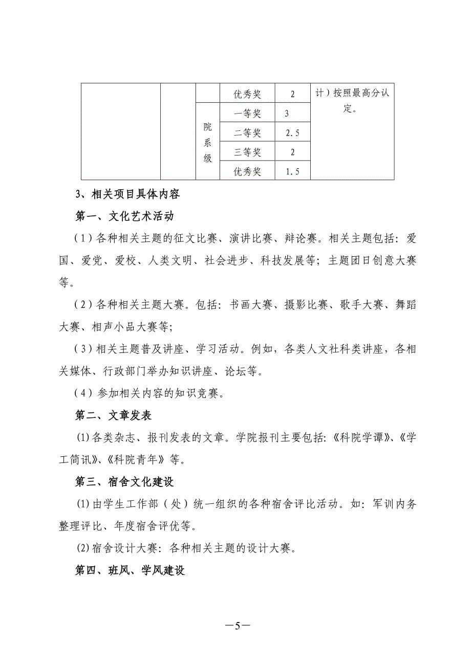 {5S6S现场管理}无锡科技职业学院学生综合素养评分办法_第5页