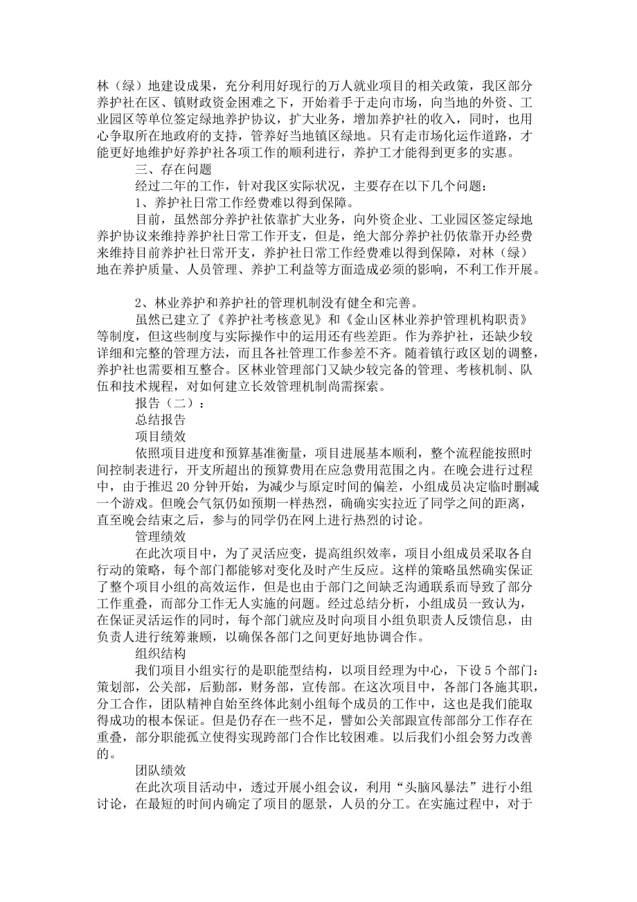 关于项目的总结 报告范文_第2页