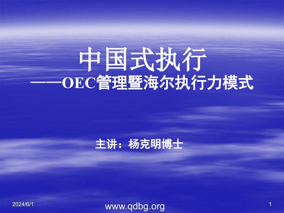 OEC管理-海尔执行力模式ppt_第1页