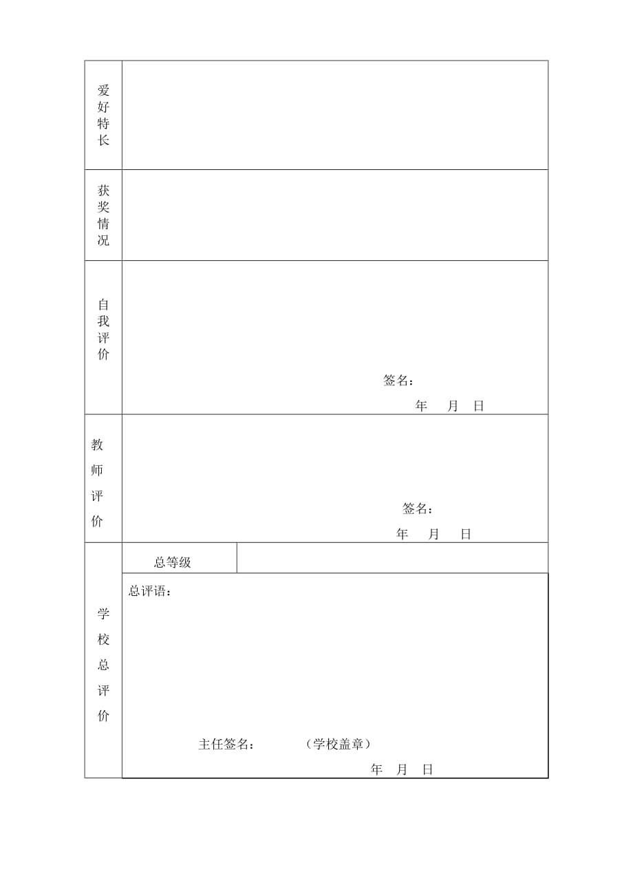 海南省初中学生综合素质评价报告单.doc_第2页