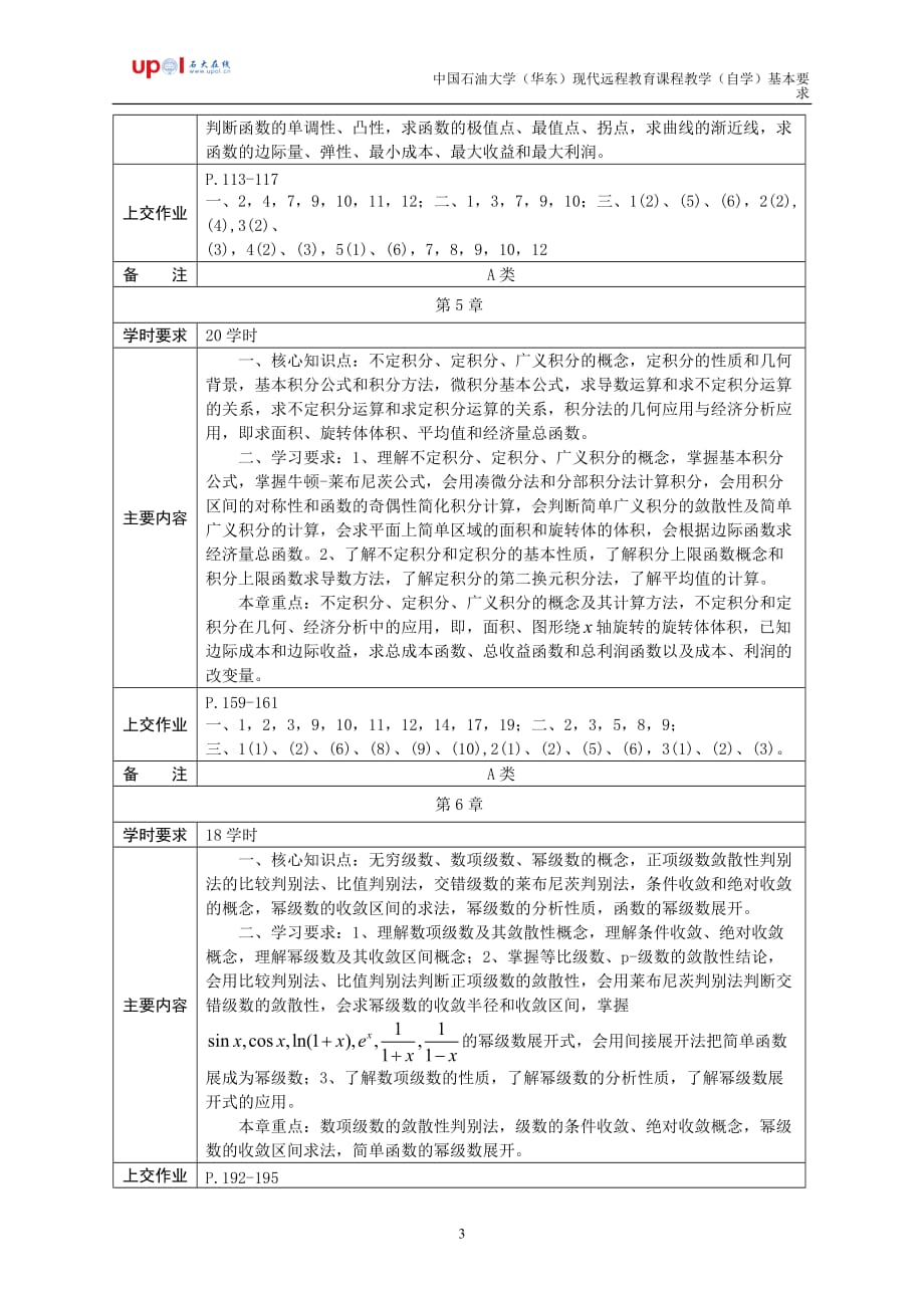 (城乡、园林规划)微积分工程流体力学课程教学自学基本要求精品_第3页