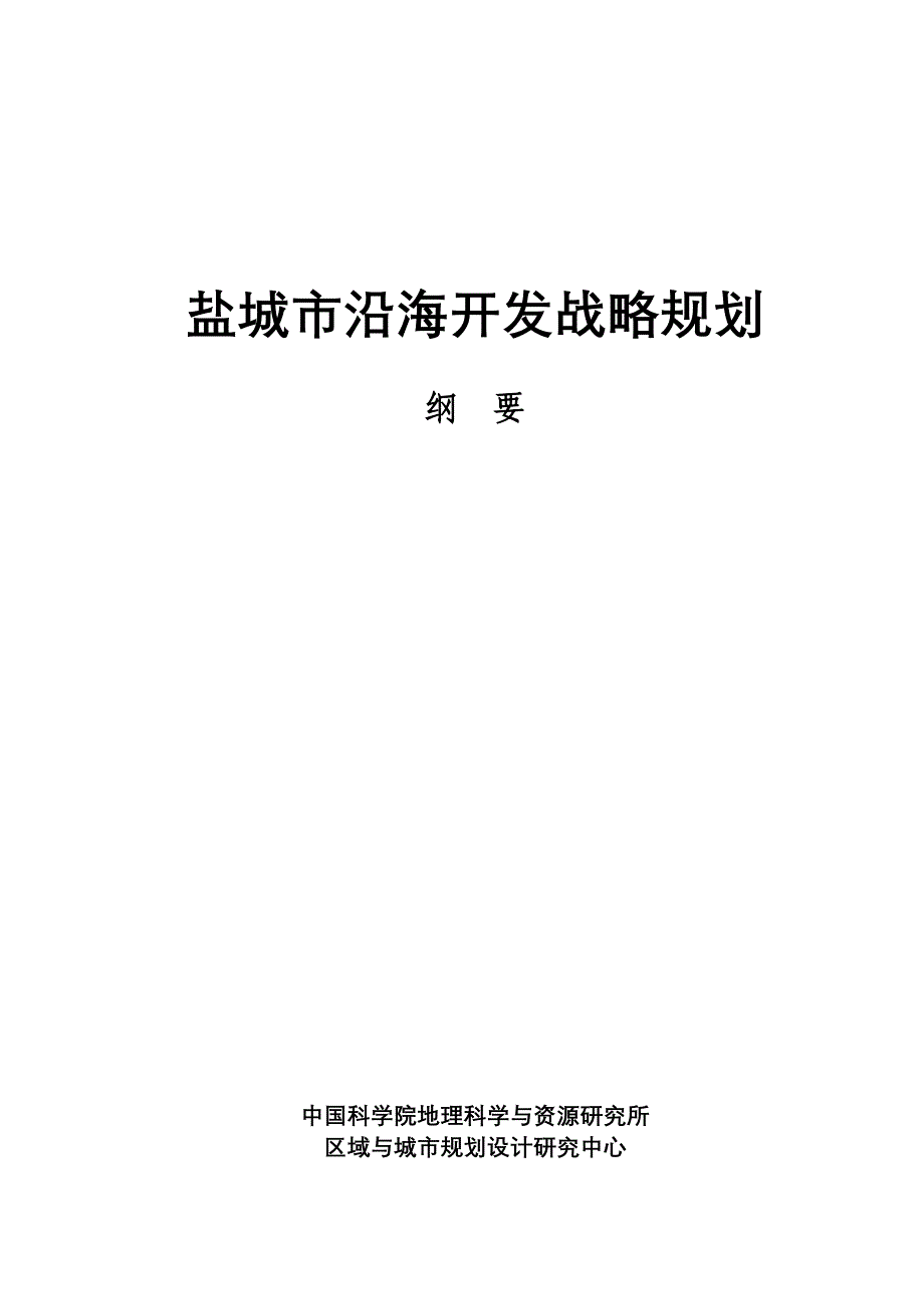 (房地产规划)盐城市沿海开发战略房地产规划精品_第1页