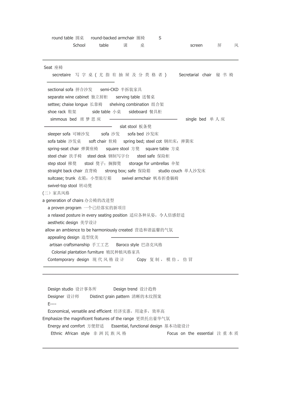 (家具行业)家具行业专业英语精品_第4页