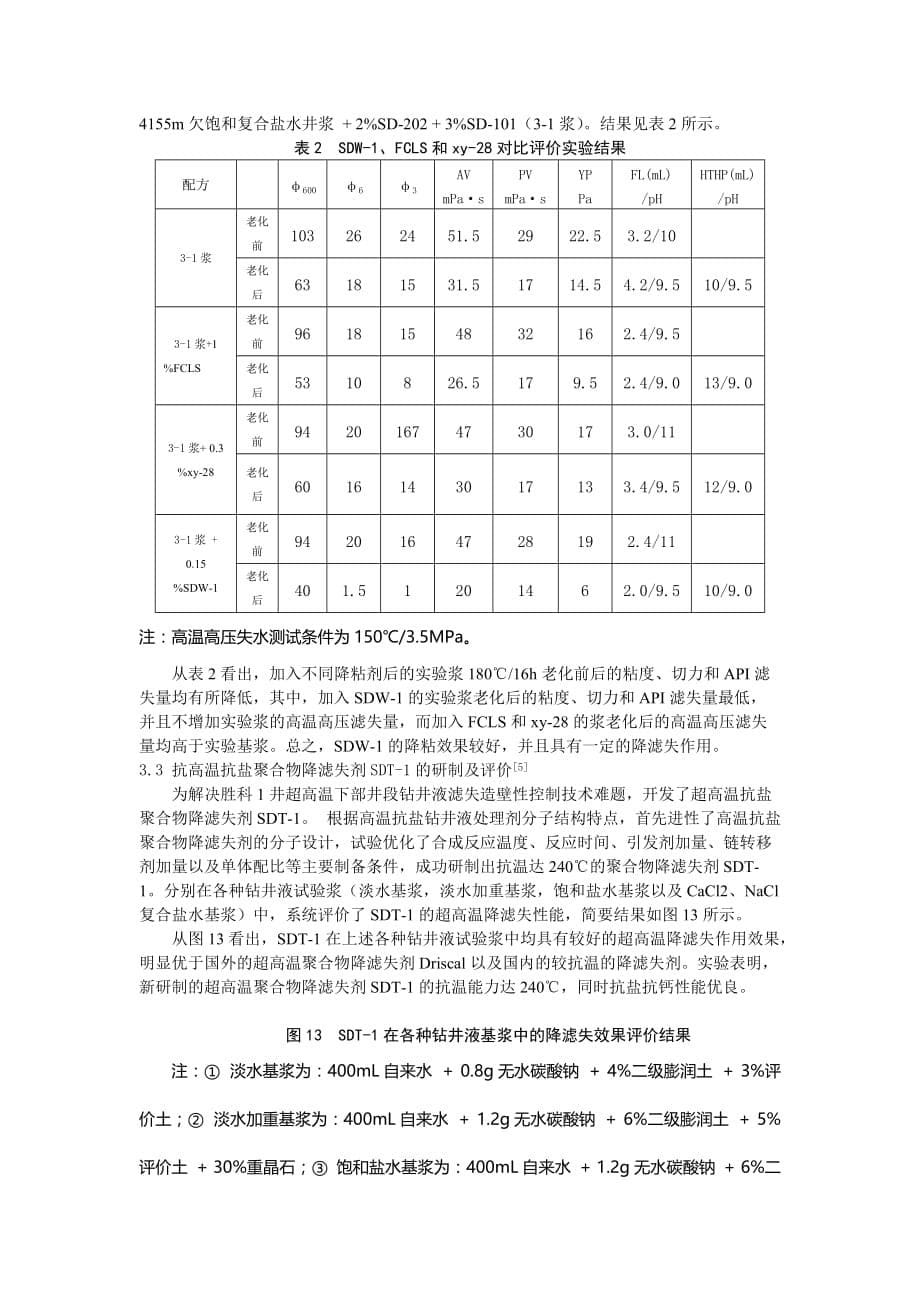 {生产管理知识}超深井超高温水基钻井液关键技术探讨_第5页