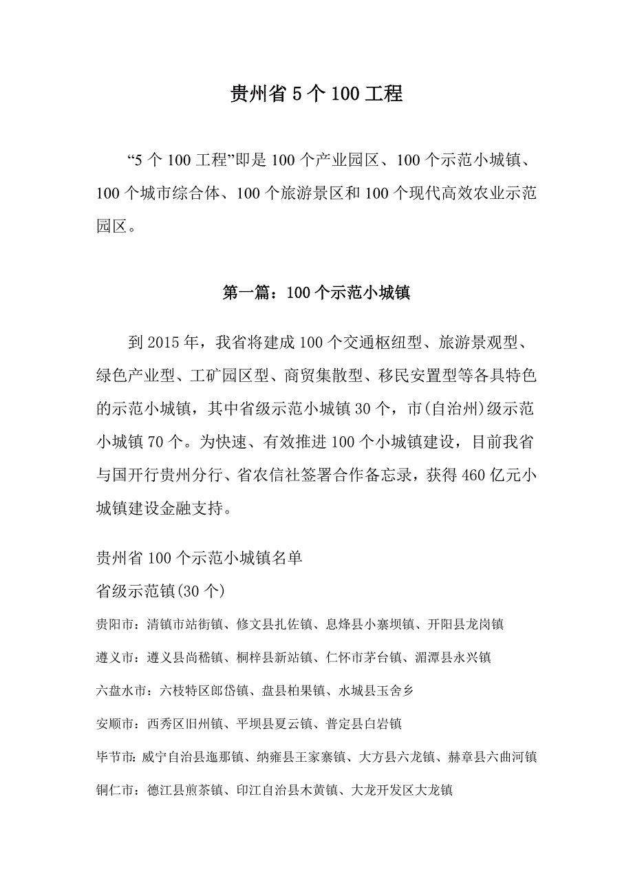 (城乡、园林规划)某某5个100工程精品_第1页