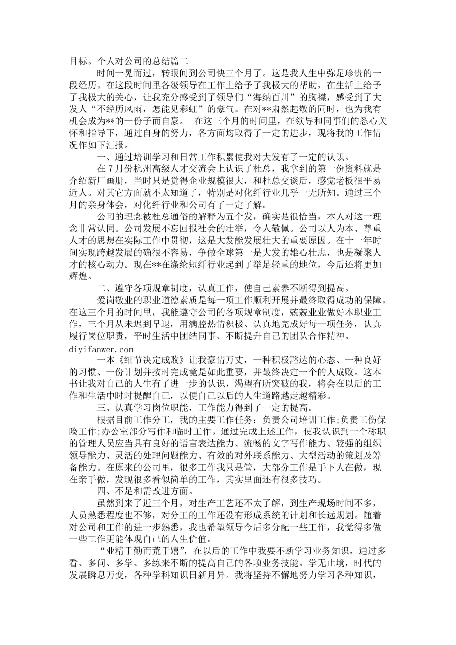 个人对公司 总结报告_第2页