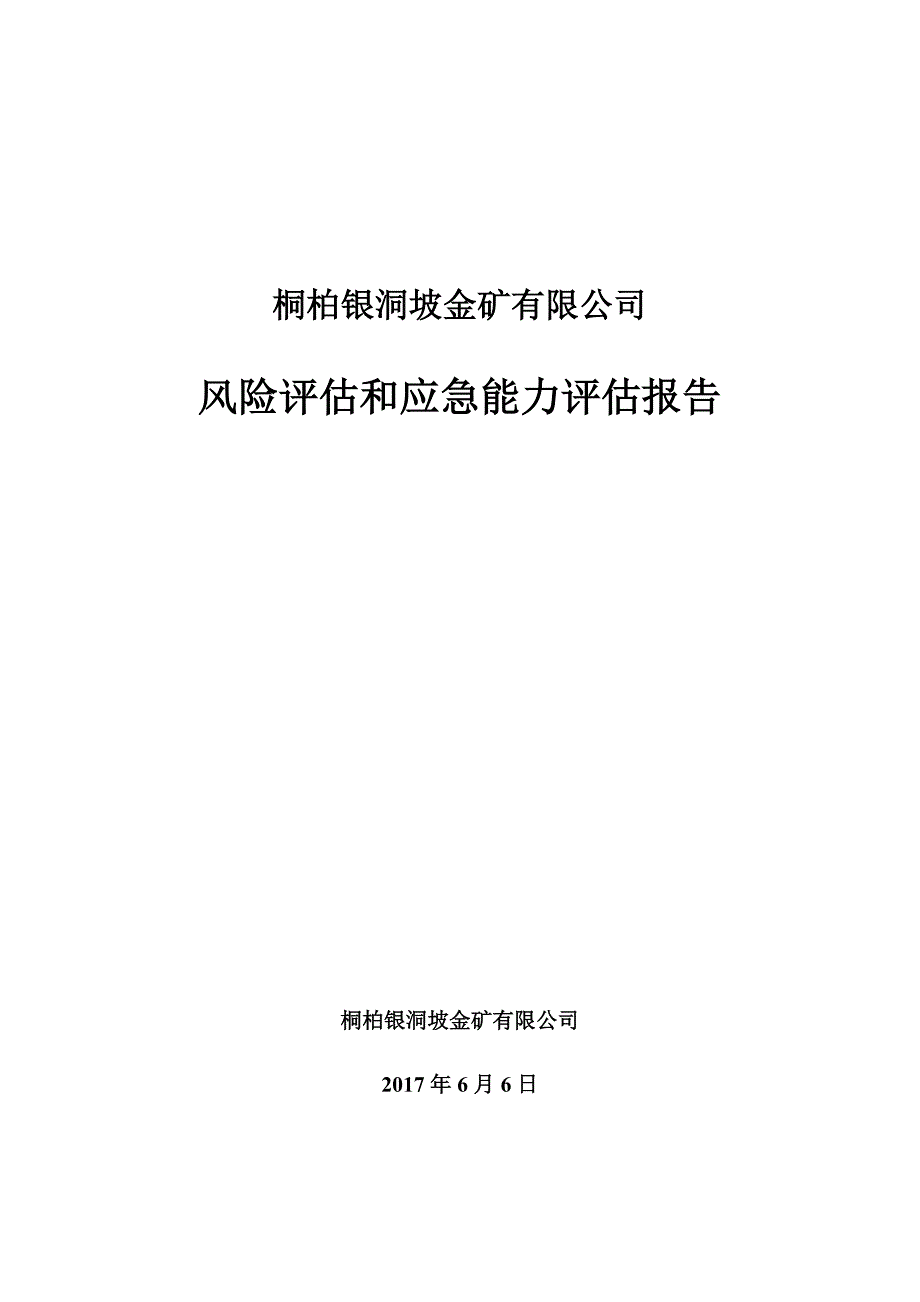 (冶金行业)金矿公司风险评估和应急能力评估报告精品_第1页