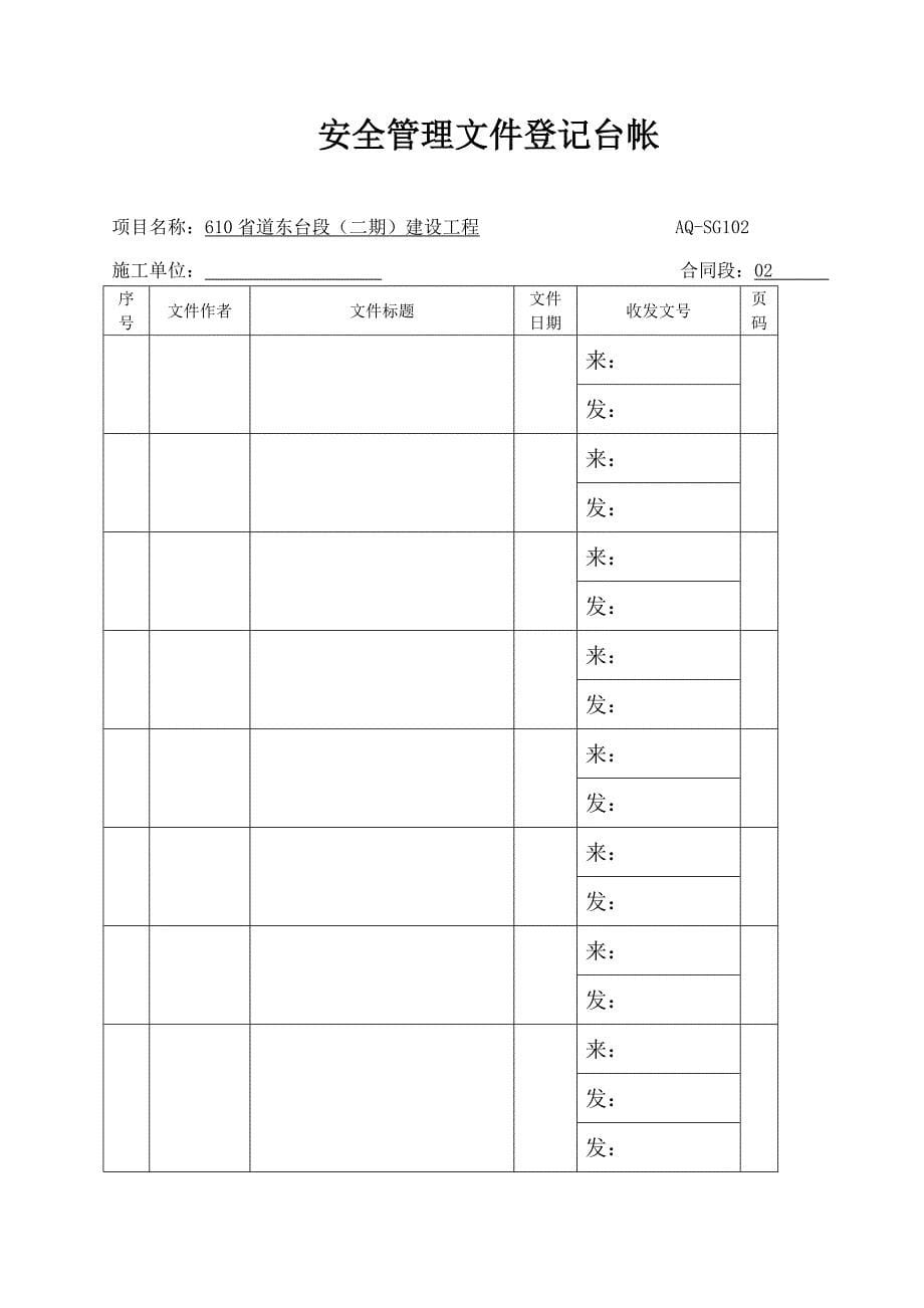 (工程安全)施工单位安全管理台帐分类明细精品_第5页