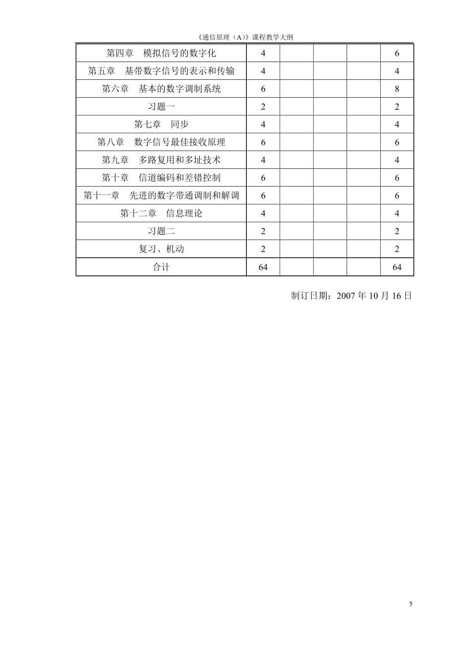 (通信企业管理)通信原理与设备课程教学大纲精品_第5页