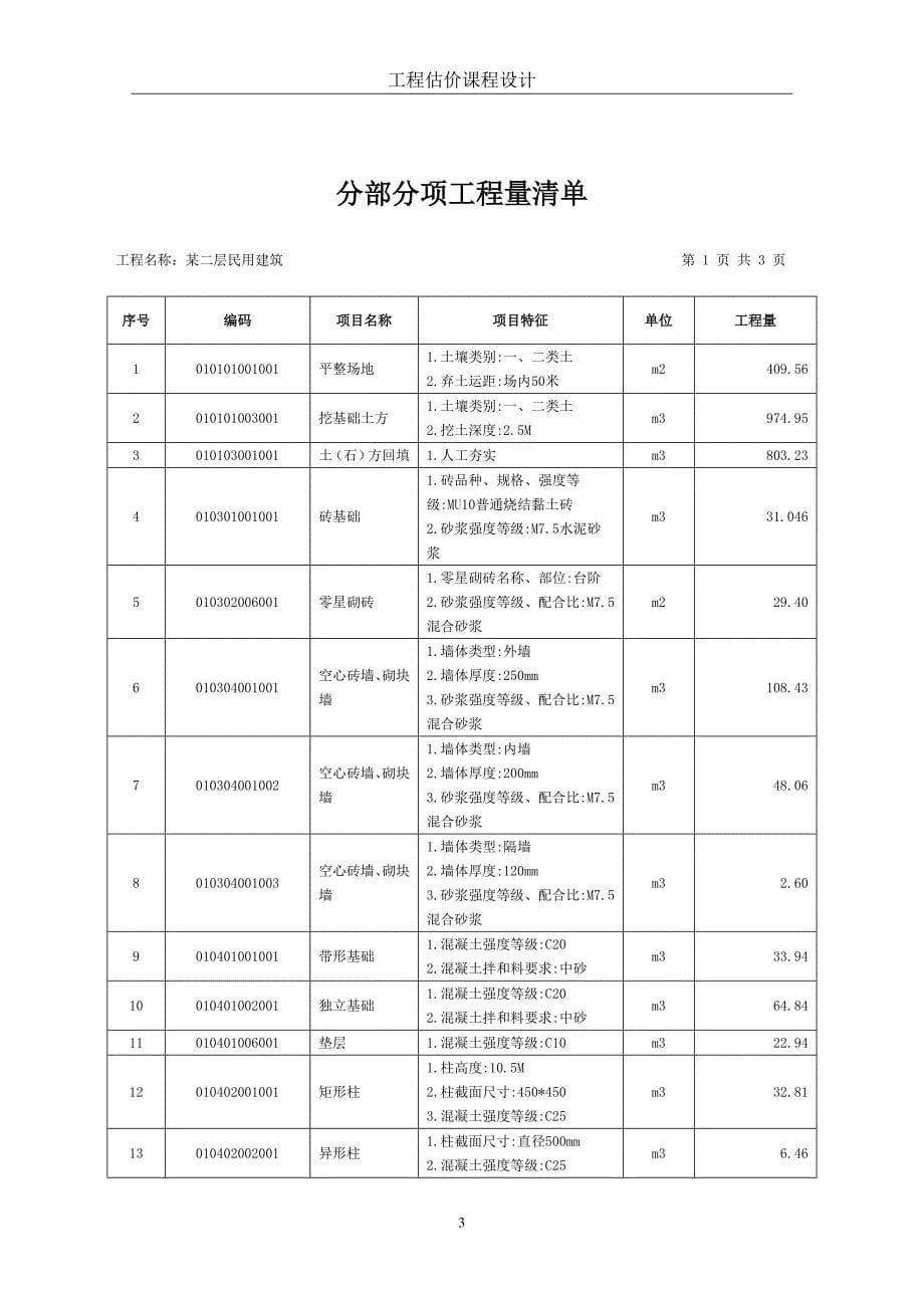 (工程设计)某市大学工程估价课程设计最终版精品_第5页