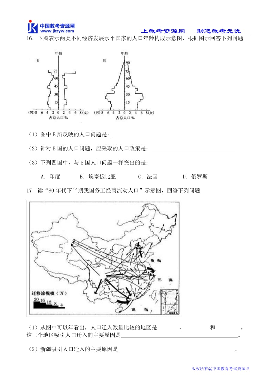 {5S6S现场管理}6S单元人口的变化单元练习_第4页