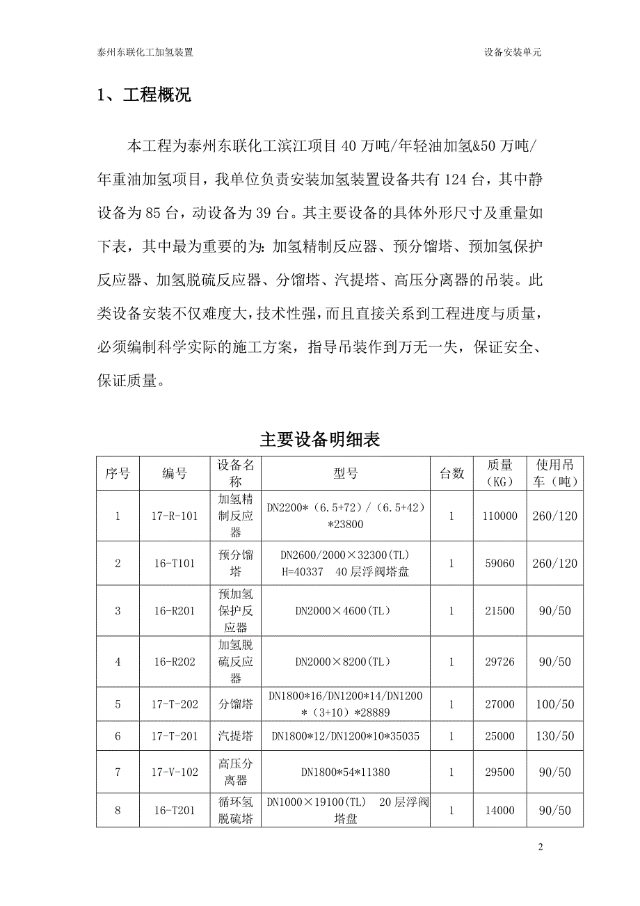 {设备管理}加氢精制反应器专项方案及大型设备吊装施工方案_第3页