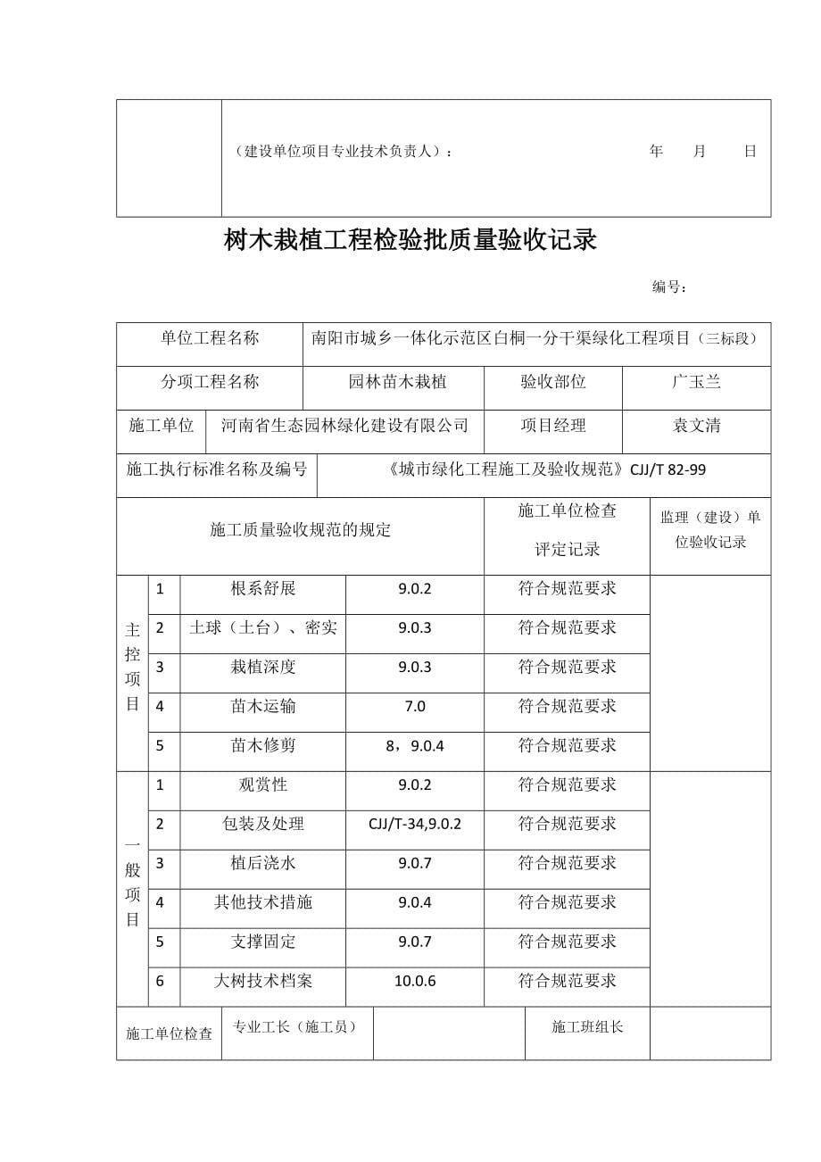 (工程质量)树木栽植工程检验批质量验收记录精品_第5页