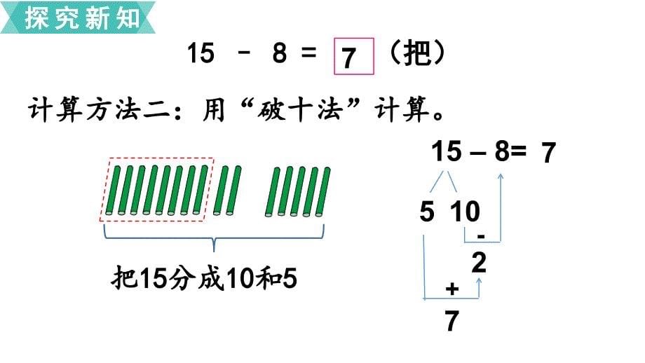 一年级下册数学课件 第3课时十几减8、7苏教版_第5页