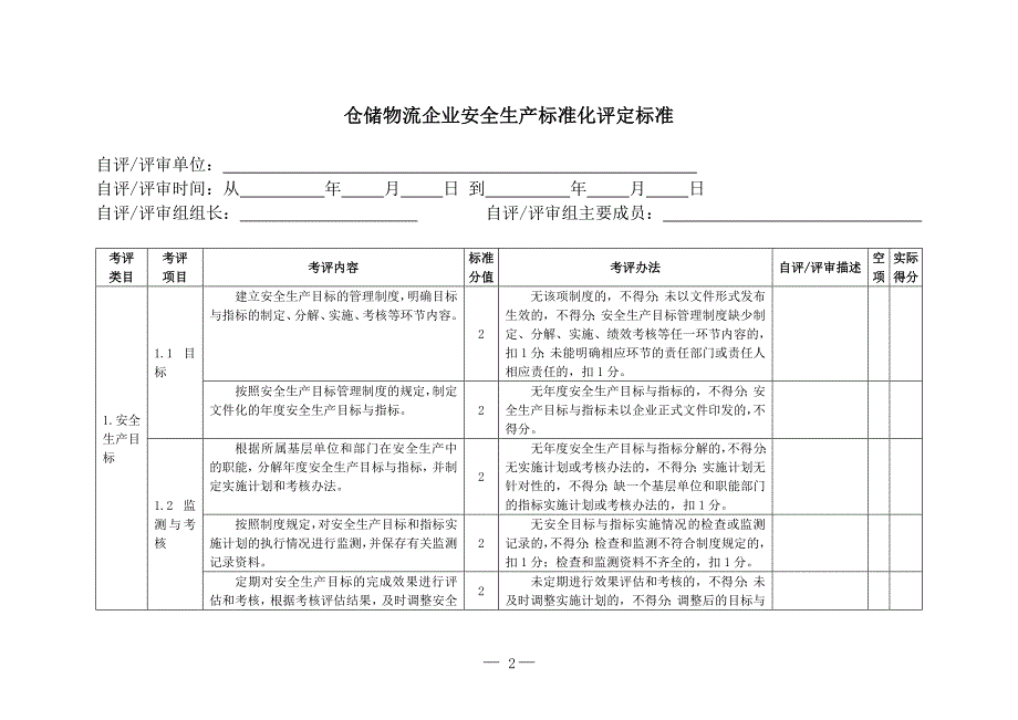 {经营管理制度}仓储物流企业标准化评定标准_第2页