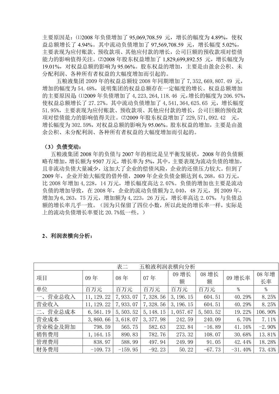 {财务管理财务报表}报表分析五粮液集团财务报表分析_第5页