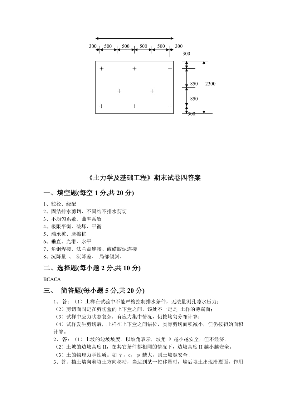 {教育管理}土力学及基础工程模拟试卷四及答案_第4页