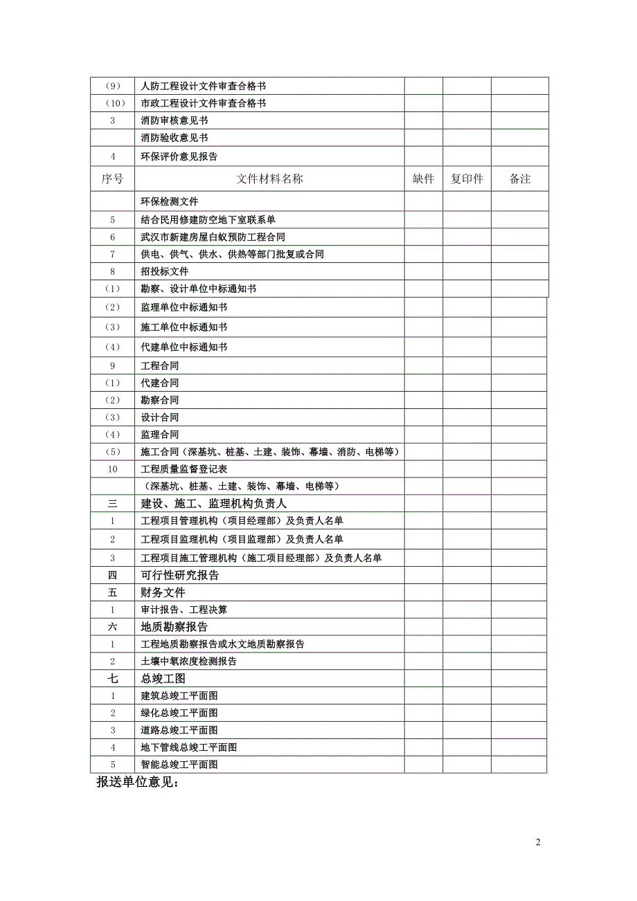 {工程建筑套表}武汉市建筑工程交工讲义顺序表_第2页