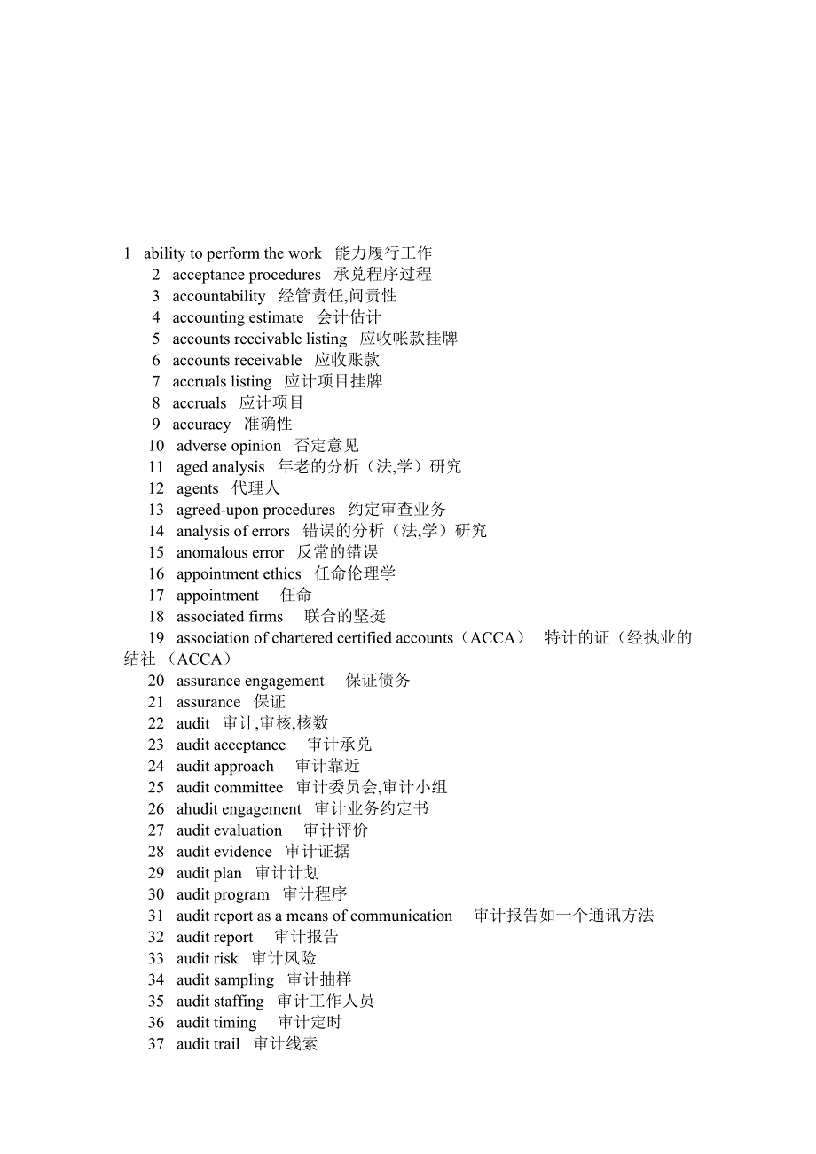 {财务管理内部审计}会计审计英语词汇大全_第1页