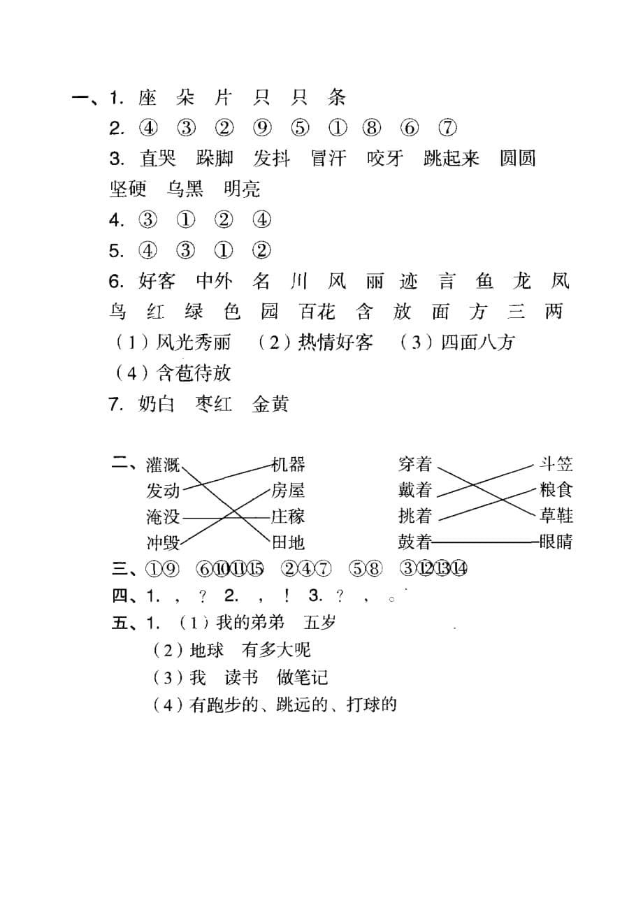 部编版语文二年级上期末复习专项冲刺卷（词语与句子）含答案_第5页