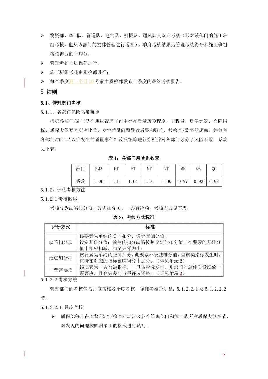 {品质管理制度表格}项目部质量五星级评审制度_第5页