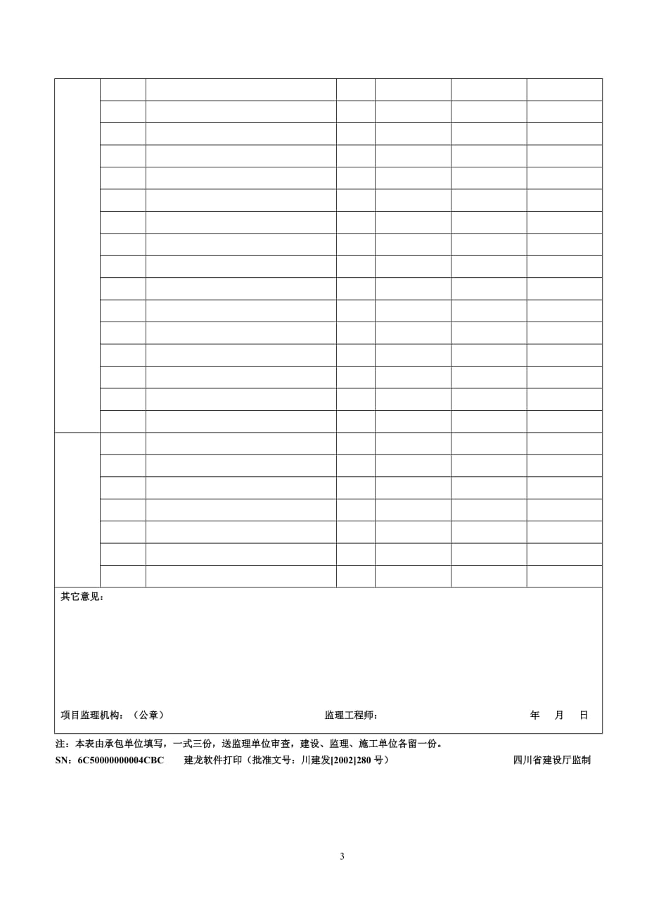 {工程建筑套表}月完成工程量报审表_第3页