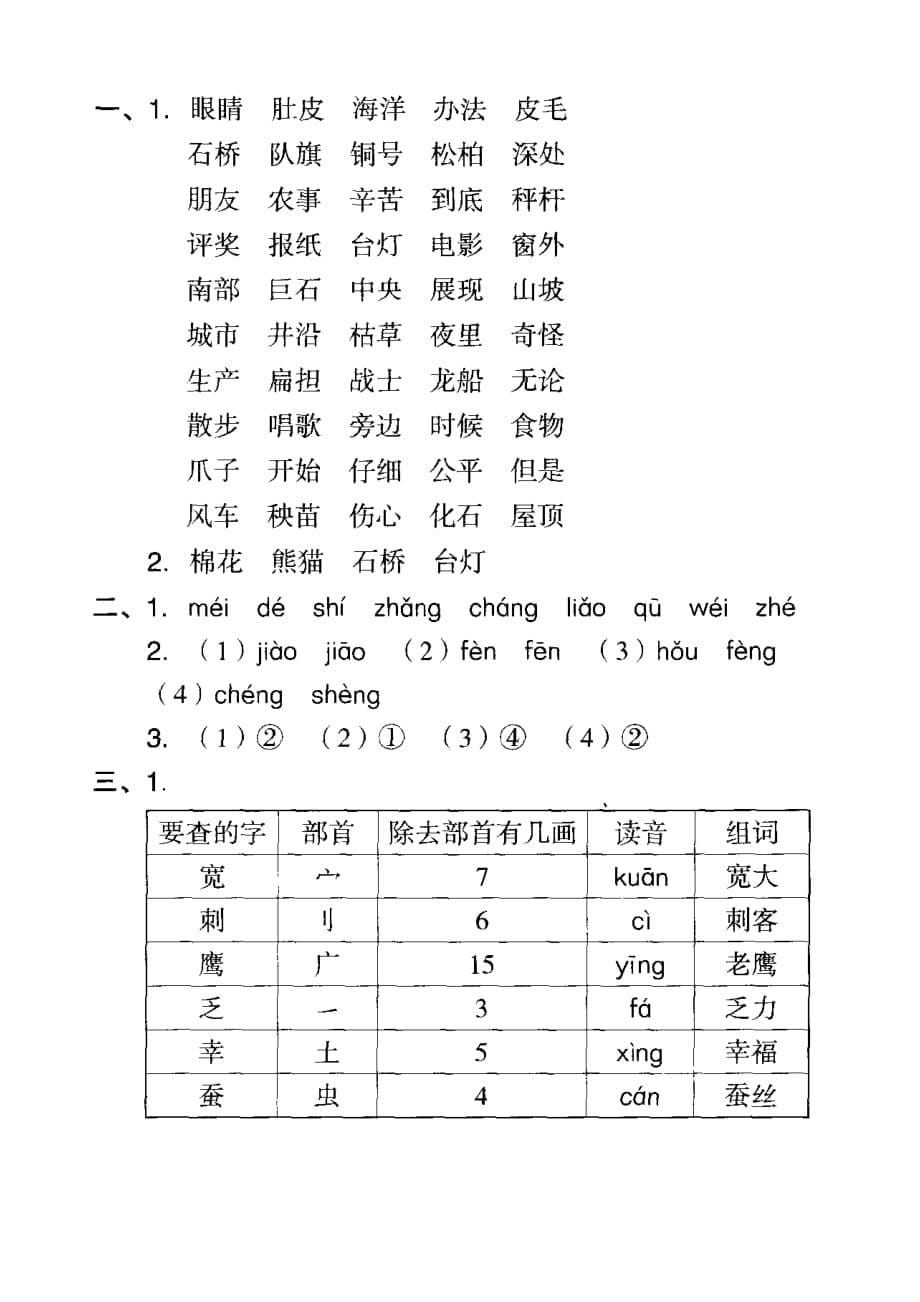 部编版语文二年级上期末复习专项冲刺卷与答案（ 识字与写字）含答案_第5页