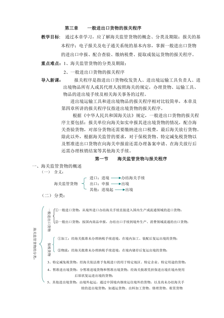 {报关与海关管理}第三章般进出口货物的报关程序._第1页