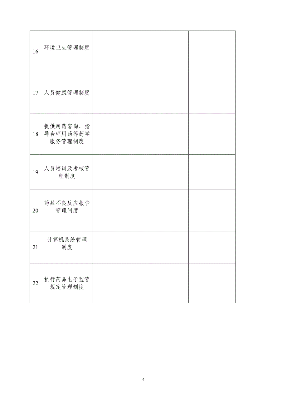 {品质管理质量认证}年药店文质量体系件记录表格_第4页