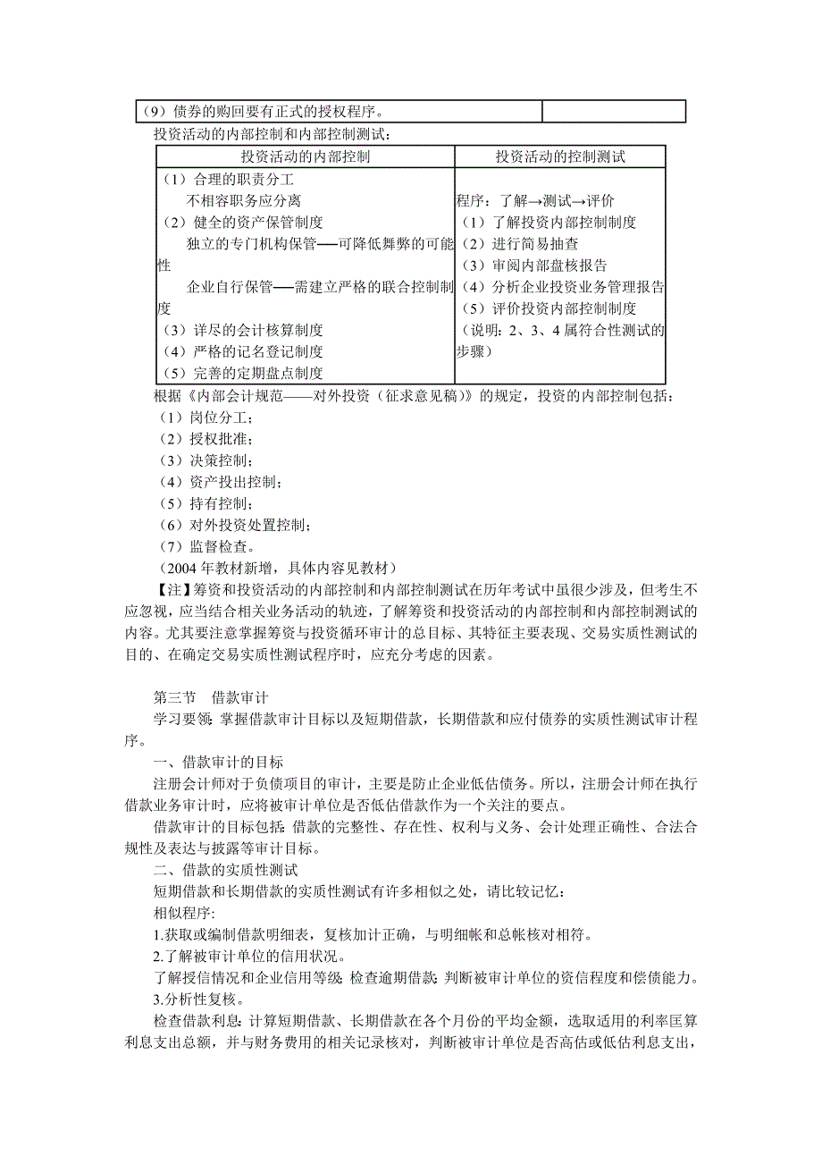 {财务管理内部审计}筹资与投资循环审计知识分析_第2页