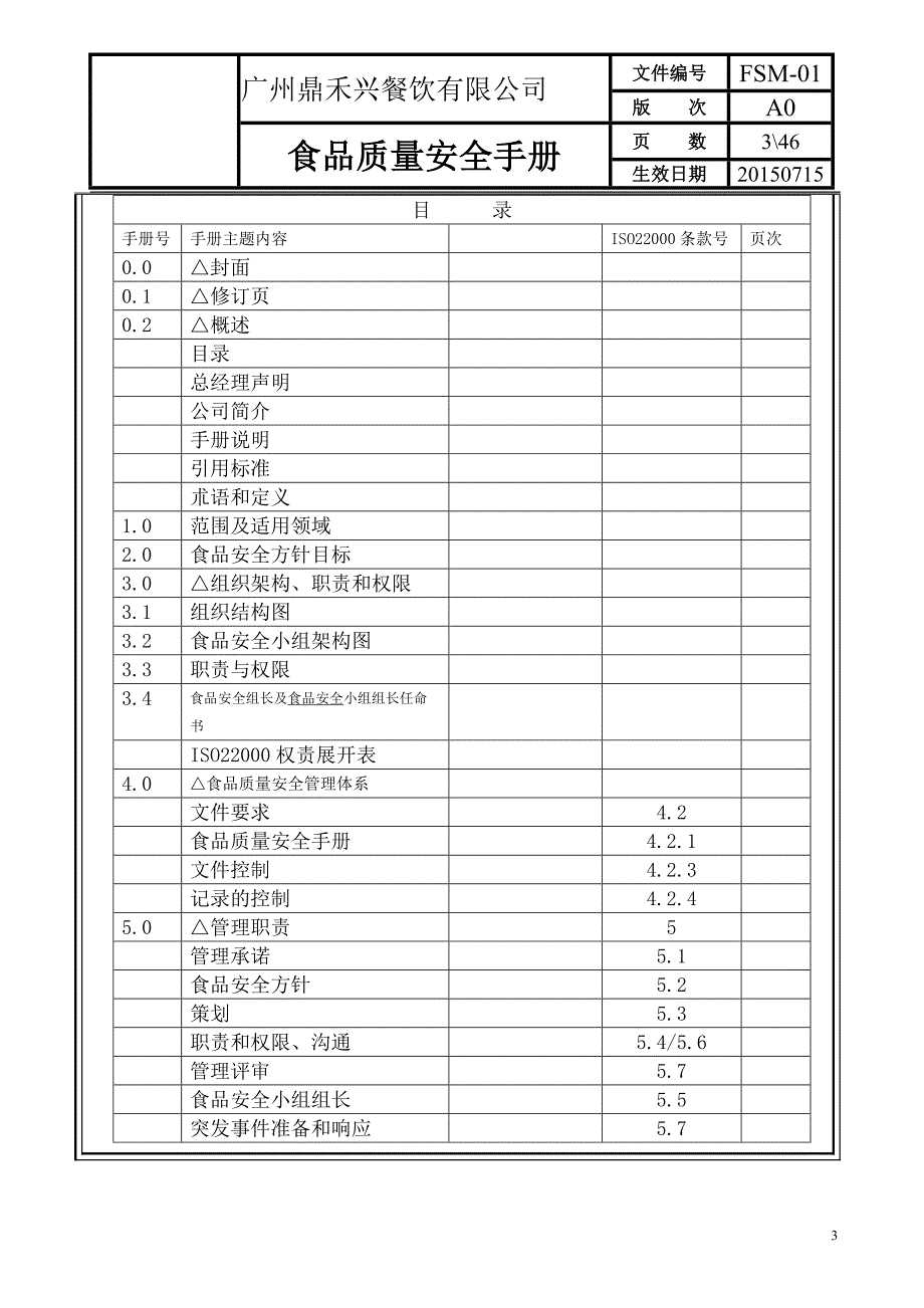 {品质管理质量手册}鼎禾兴食品质量安全手册_第3页