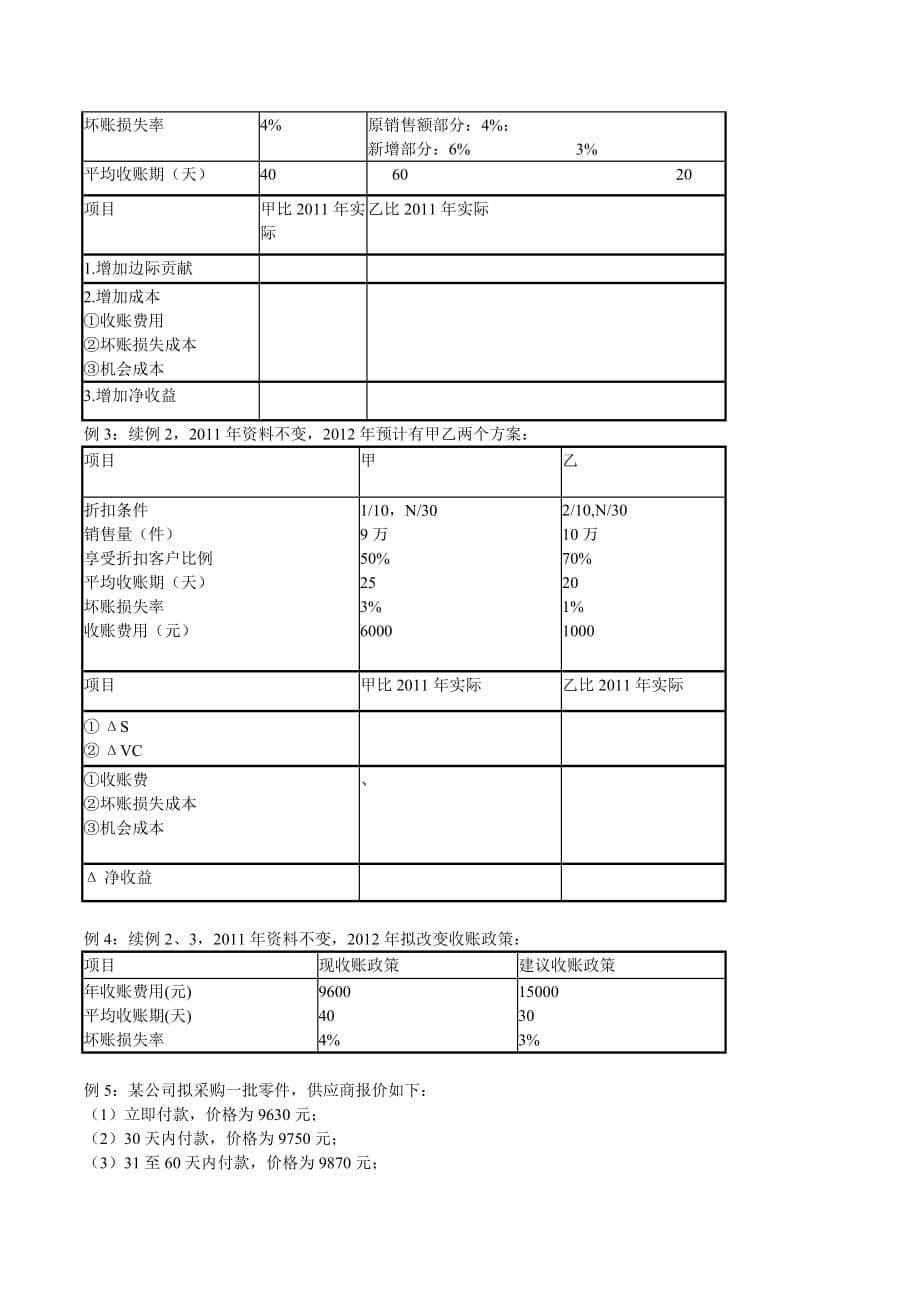 {财务管理财务分析}财务管理学及财务知识分析讲义习题总结_第5页