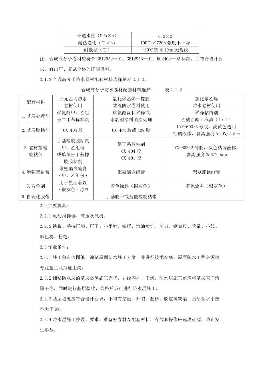 {品质管理品质知识}合成高分子卷材屋面防水层质量管理_第2页