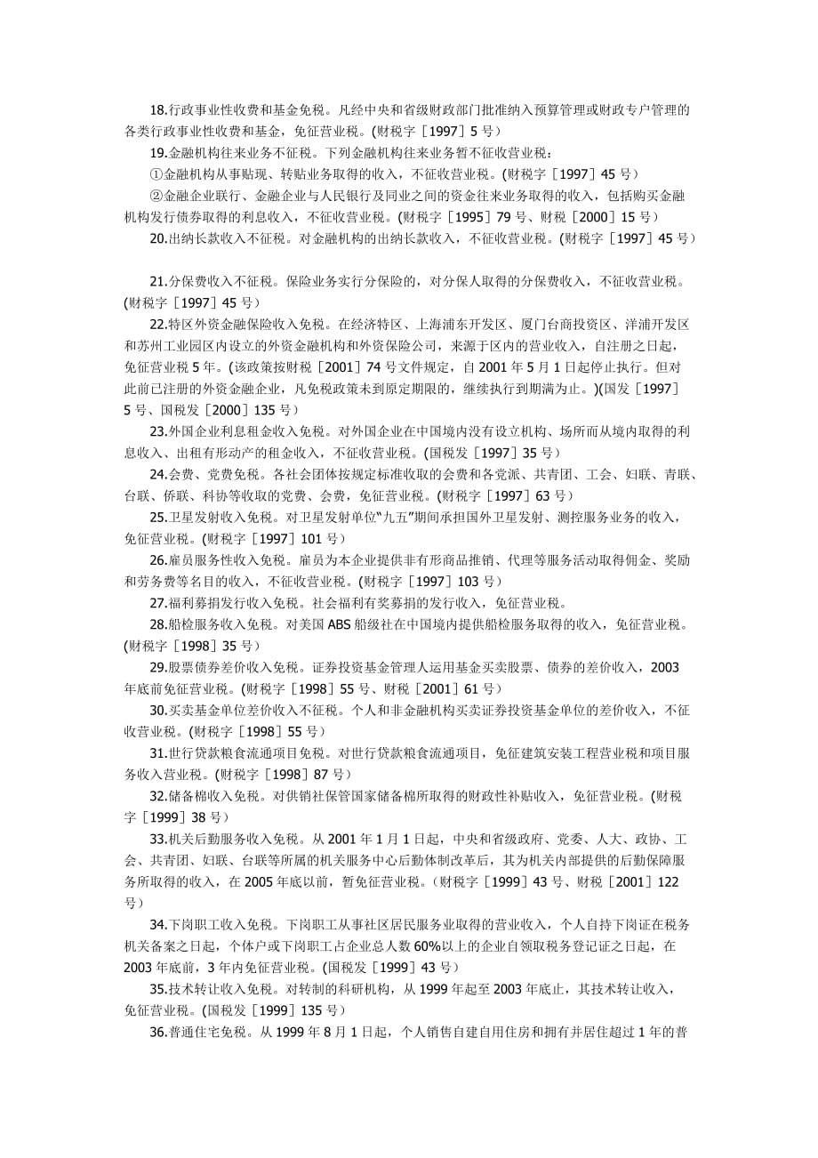 {财务管理税务规划}营业税优惠概览_第2页