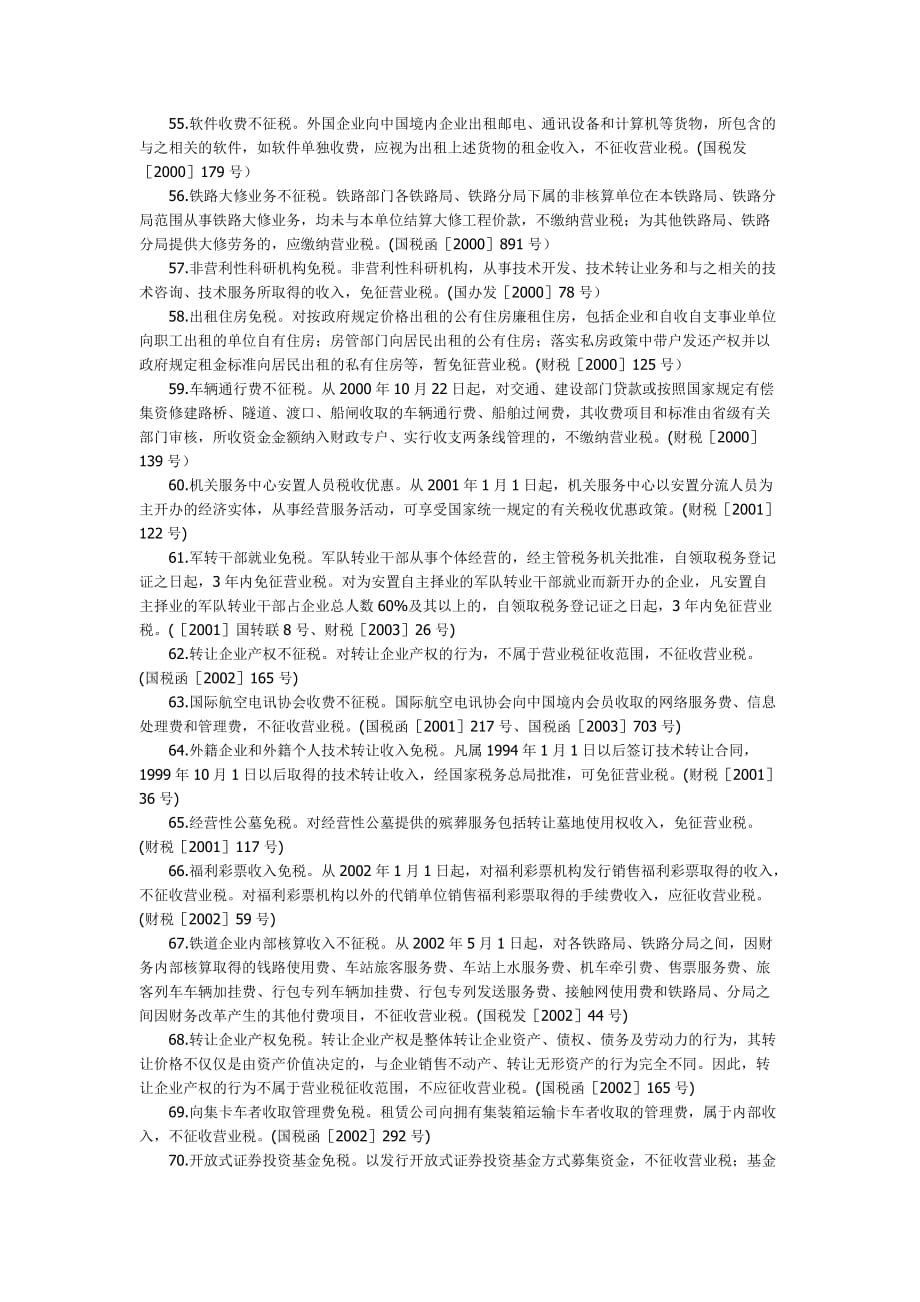 {财务管理税务规划}营业税优惠概览_第4页