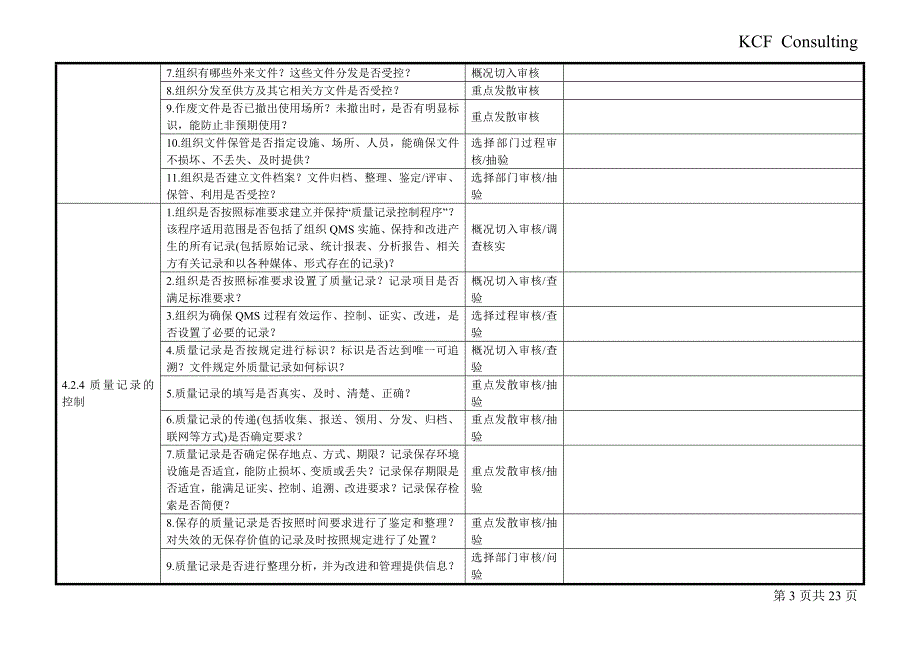 {品质管理质量认证}质量管理体系审核清单IS_第3页