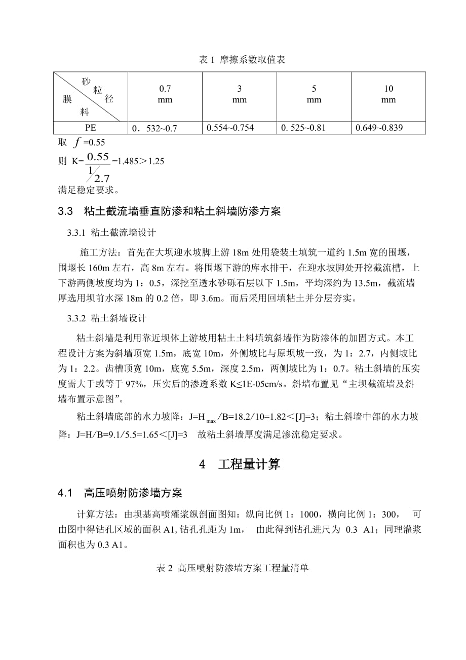 {财务管理投资管理}五虎赵水库主坝防渗处理方案及概算投资比较._第4页