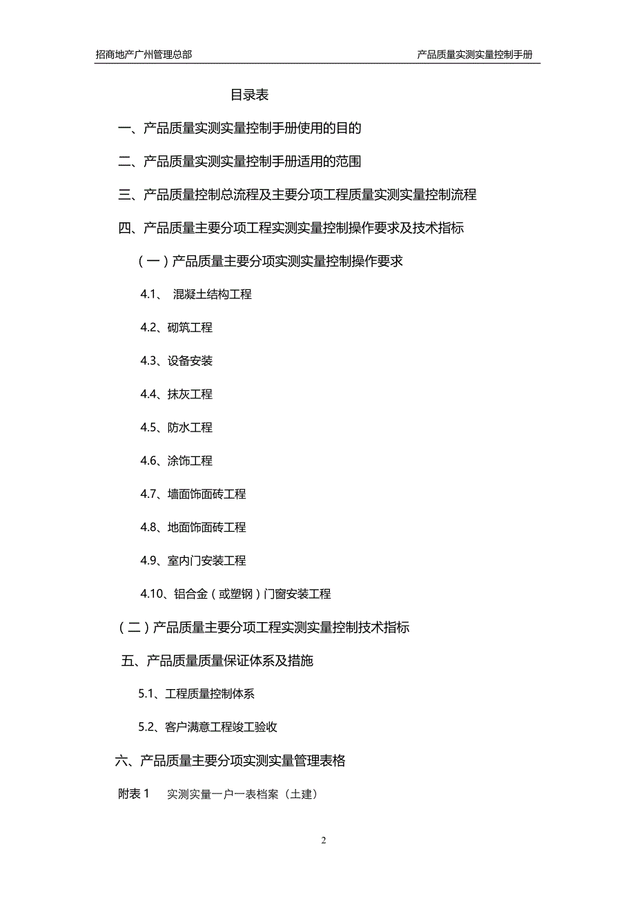 {品质管理质量手册}招商地产产品质量实测实量控制手册._第2页