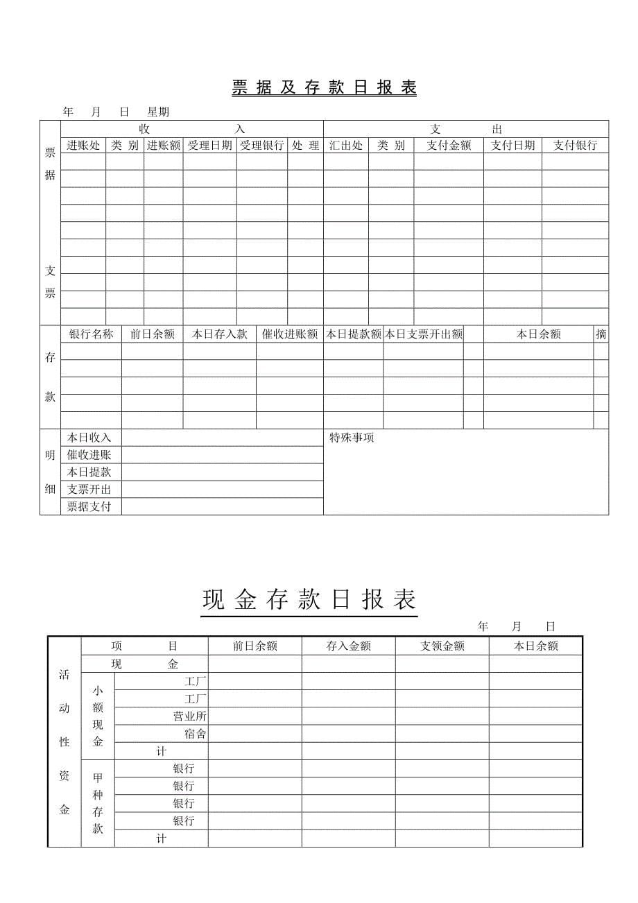 {财务管理财务表格}会计日报表_第5页