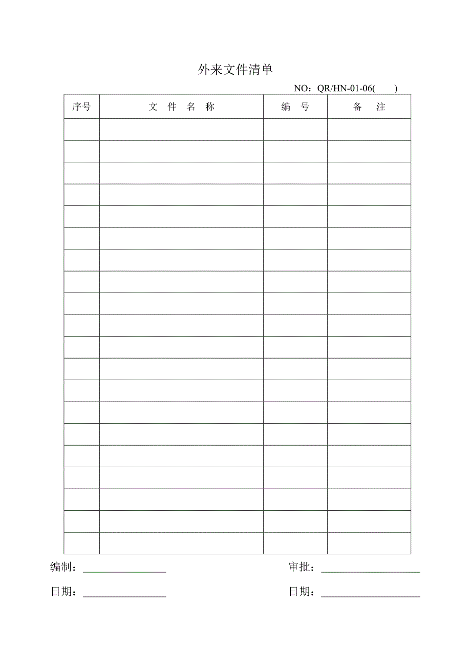 {品质管理制度表格}质量记录汇总竖表._第2页