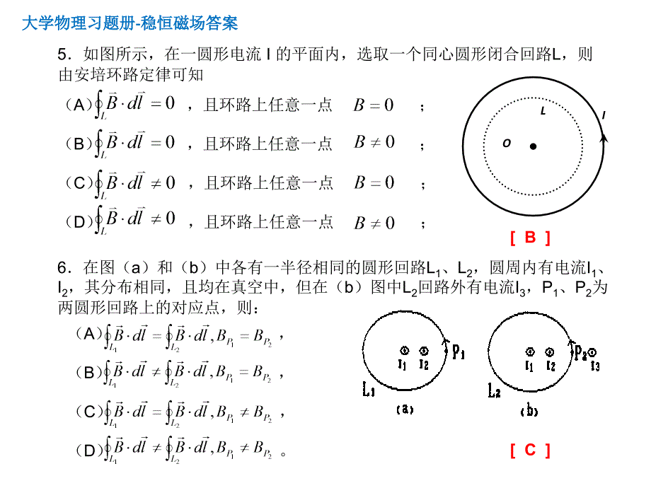 东华理工大学 物理练习试卷答案 稳恒磁场_第3页