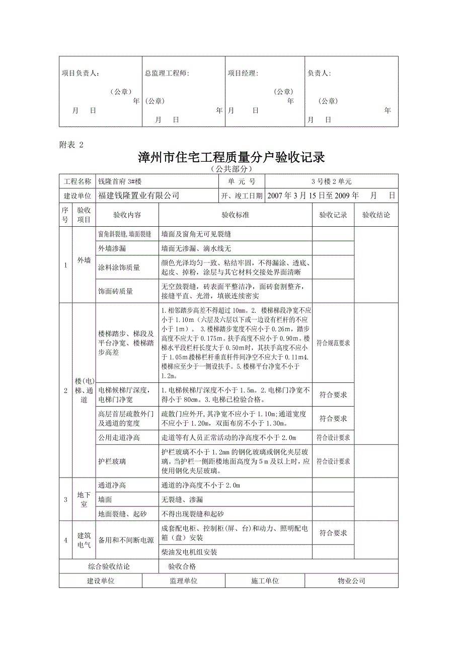 {验收套表模板}公共部分验收表._第4页