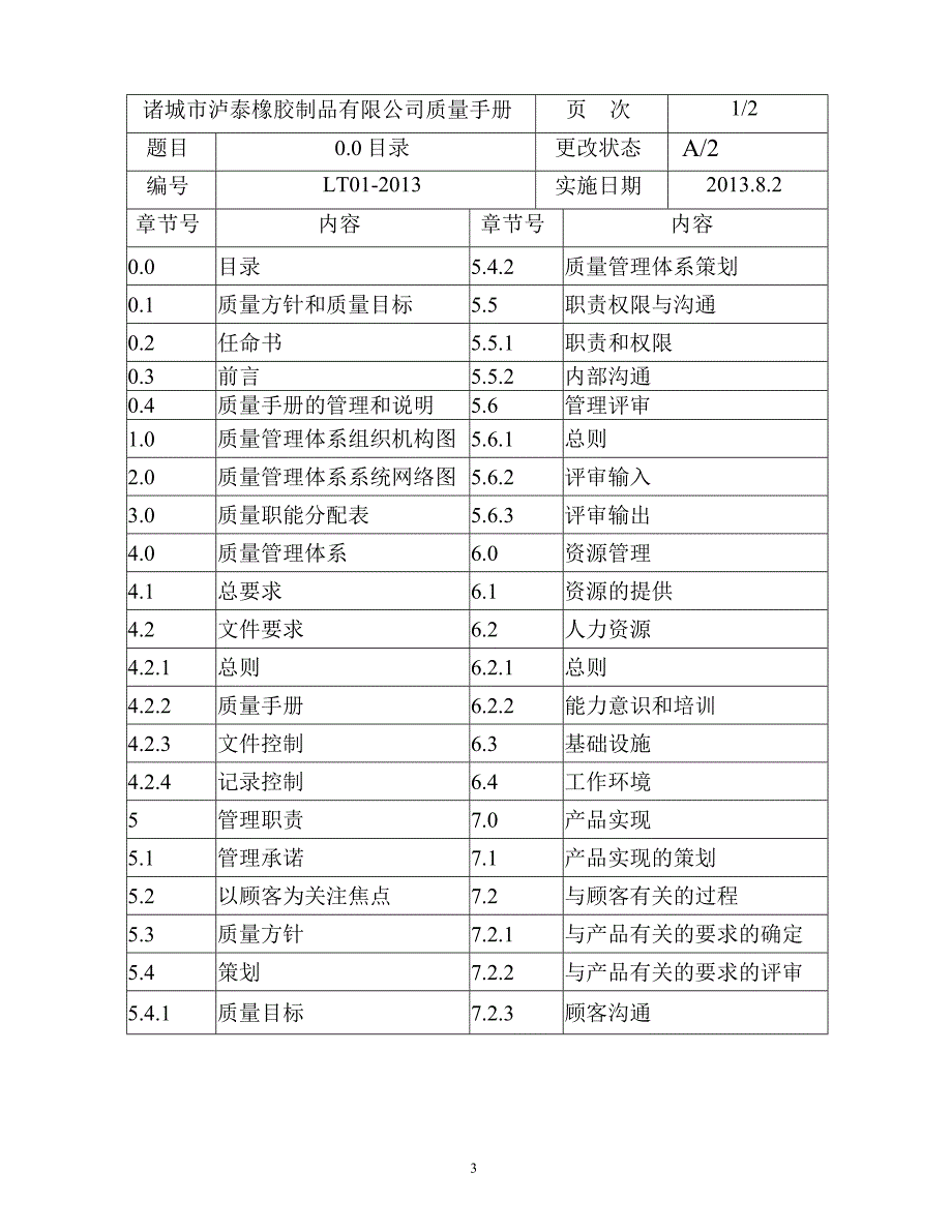 {品质管理质量手册}某某某版质量手册._第3页