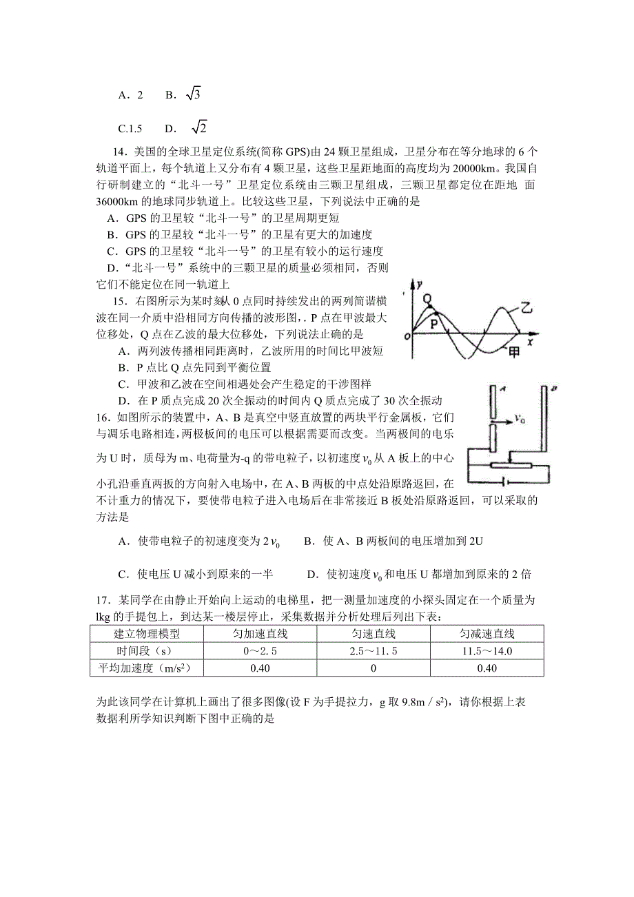 {品质管理品质知识}高三理科综合质量检查试题._第4页