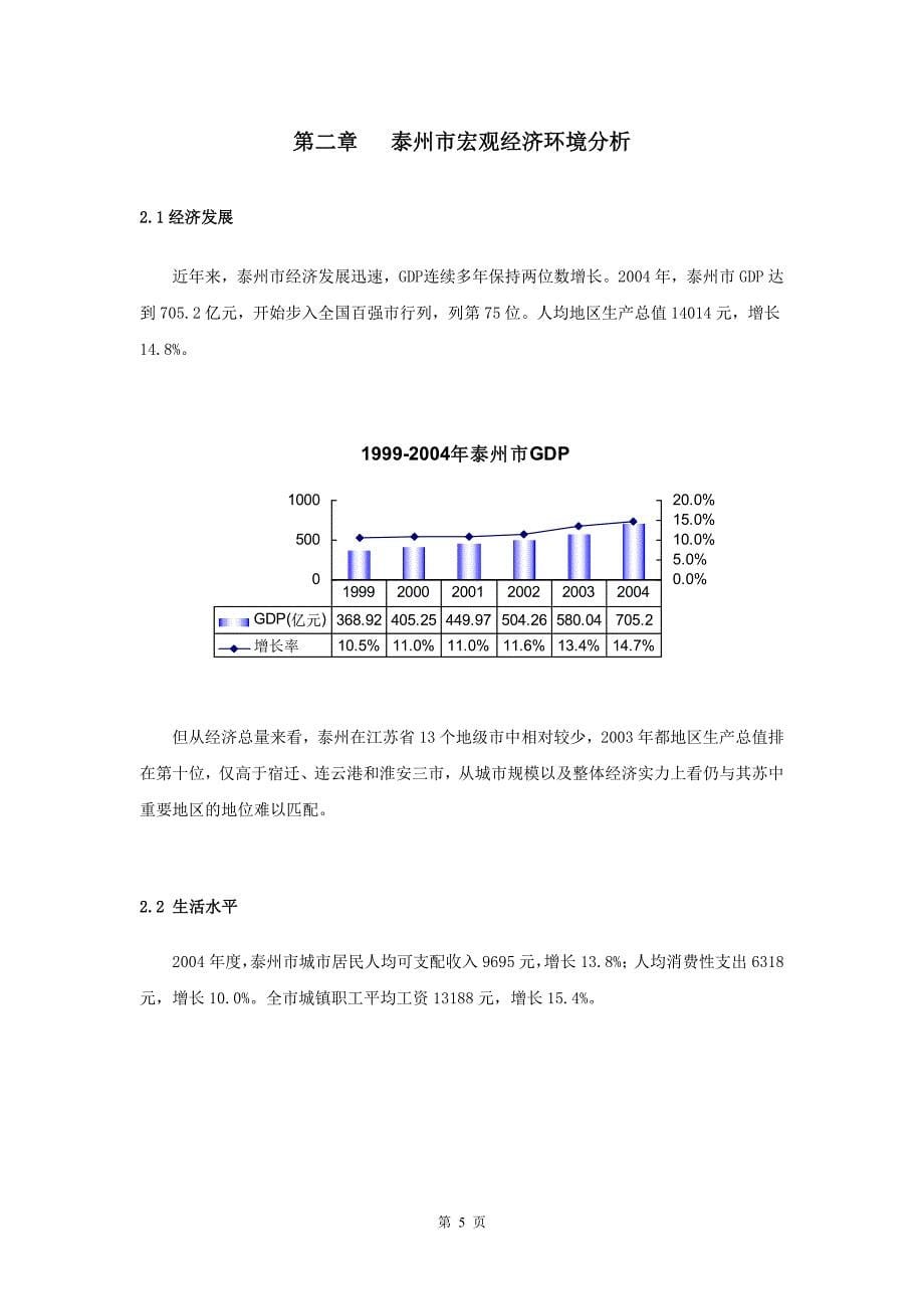 {市场分析}泰州坡子街项目市场分析及投资测算报告_第5页