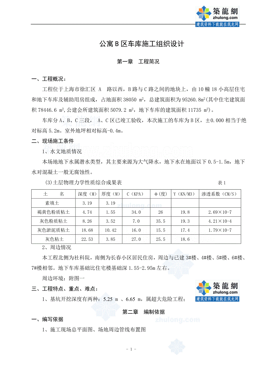 {营销}某市小高层地下车库施工总_第1页