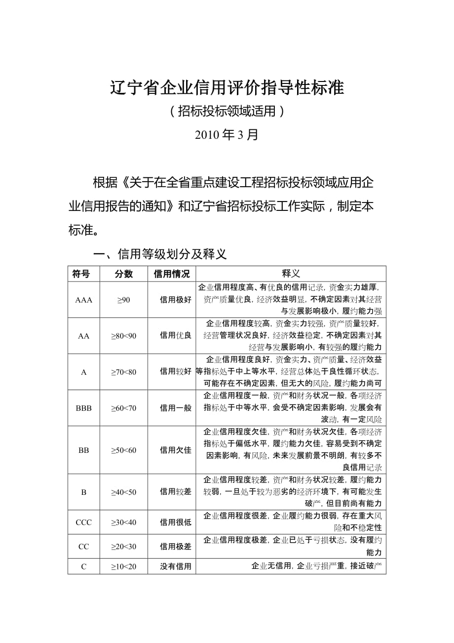 {财务管理信用管理}某某企业信用评价指导性标准分析.._第2页