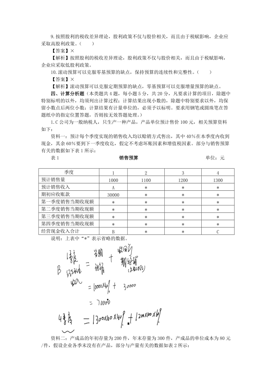 {财务管理财务分析}某年度财务会计与技术管理知识分析模拟._第3页