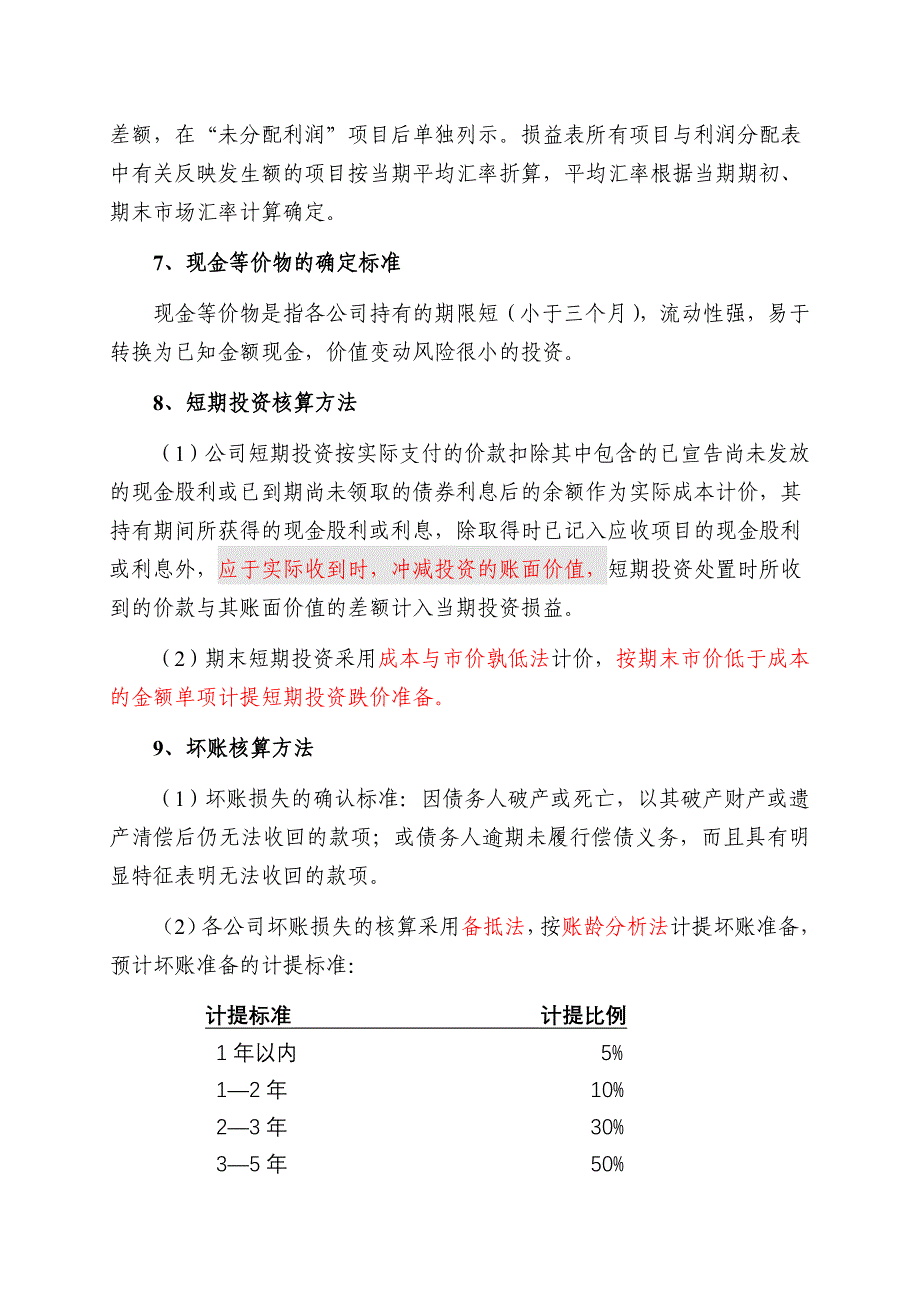 {财务管理财务会计}主要会计政策及会计估计_第2页